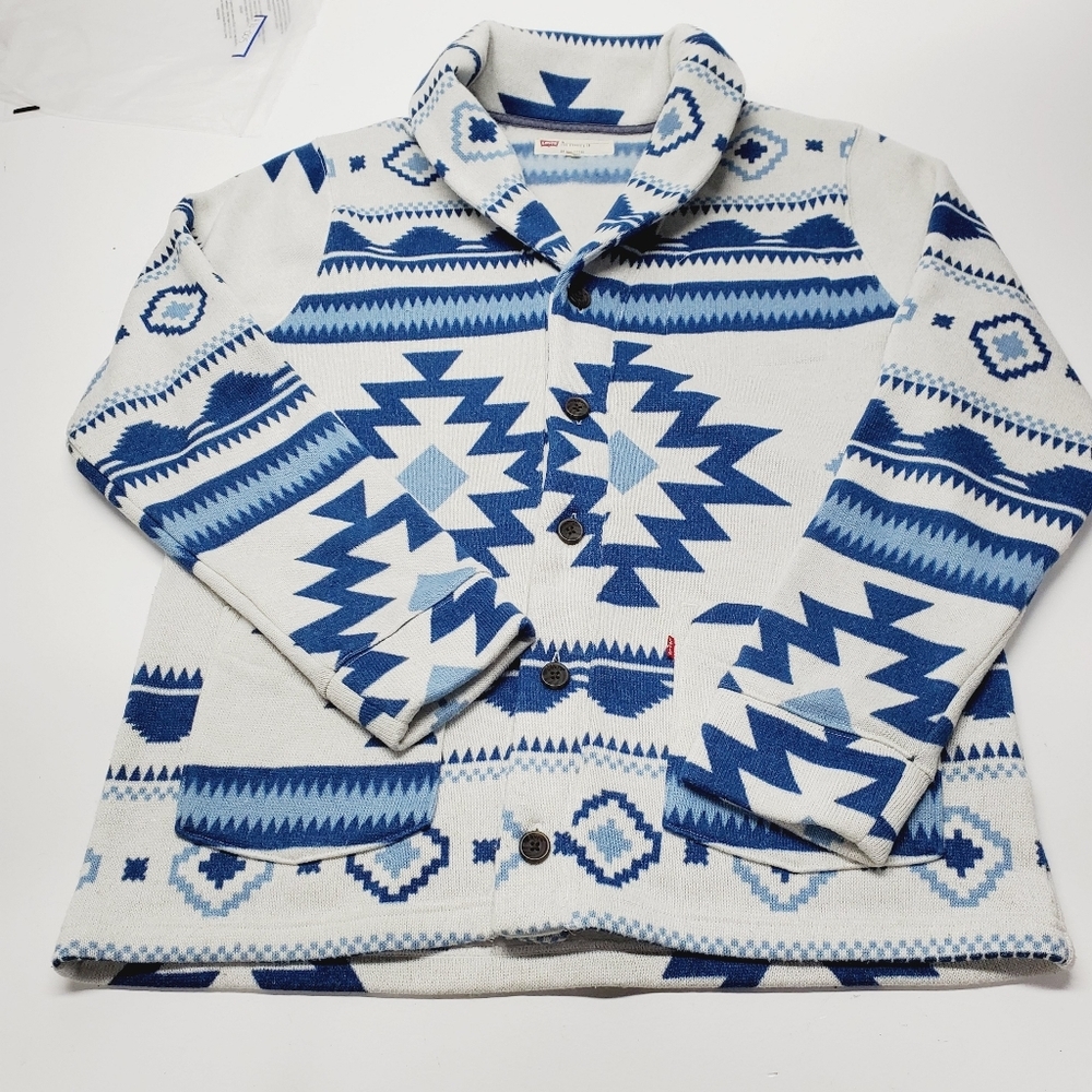 Levi's Western Aztec Southwest Men's Sweater  size XL Shawl Collar